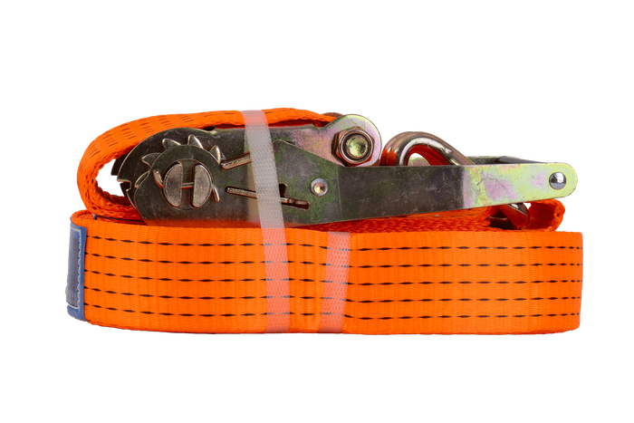 Sæt med fire UNITRAILER 15m/50mm/5t orange transportbånd med strammer