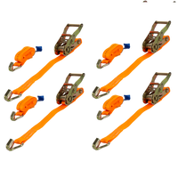 Sæt med fire UNITRAILER 8m/25mm/1t orange transportbånd med strammer