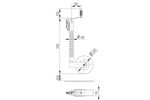 KNOTT TK48 støttehjul, korrugeret rør, 300 kg, 48 mm, 700-940 mm