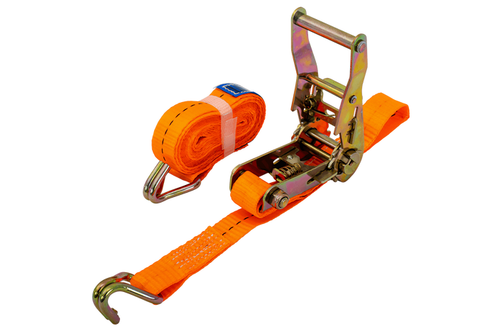 Sæt med fire UNITRAILER 4m/25mm/1t orange transportbånd med strammer