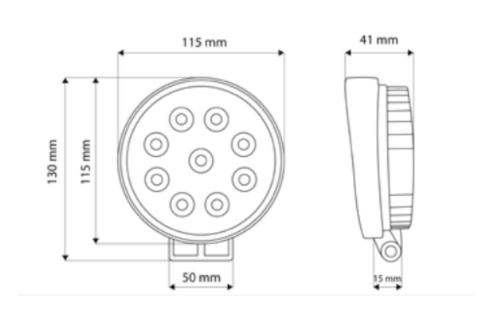 LED-arbejdslampereflektor TT TECHNOLOGY TT.13216 9xLED 2150lm