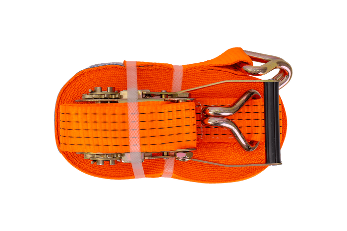 Sæt med fire UNITRAILER 15m/50mm/5t orange transportbånd med strammer