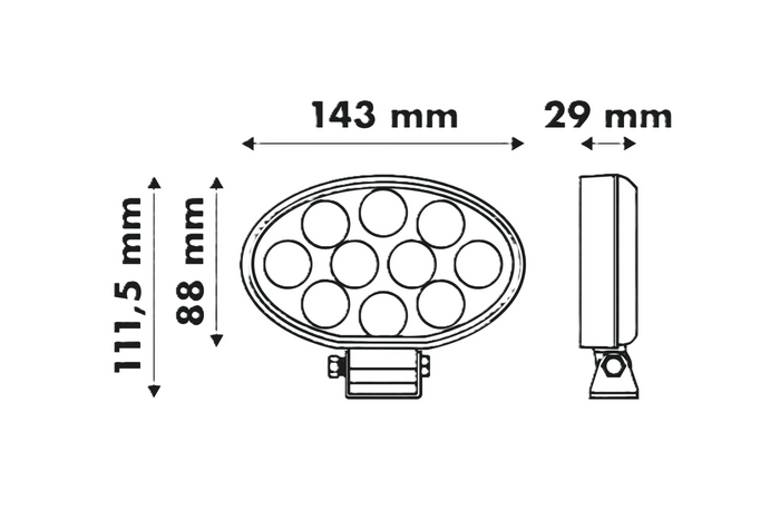 LED arbejdslampe reflektor LAYTZ LY7401 40xLED 4000lm oval
