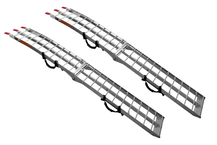 UNITRAILER ALR002 foldbare ramper aluminiumsramper til trailere 221 cm 680 kg med rem, sæt med 2