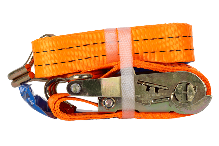 Sæt med fire UNITRAILER 3m/35mm/2t orange transportbånd med strammer