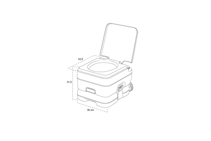 ProPlus 370415CR Bærbart Campingtoilet Grå 10L/10L