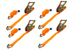 Sæt med fire UNITRAILER 10m/25mm/1t orange transportbånd med strammer