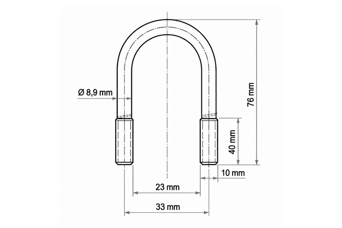 DROMET type B oval klemme M10 23×76 mm