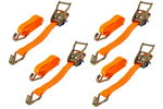 Sæt med fire UNITRAILER 8m/35mm/2t orange transportbånd med strammer