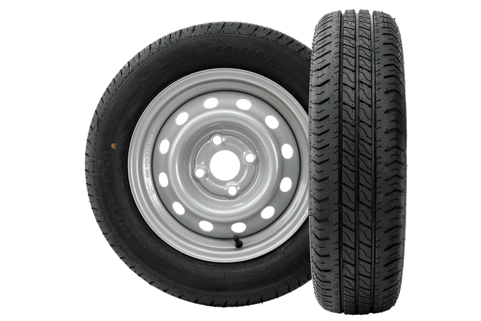Sæt med to hjul til trailere UNITRAILER / TEMARED / NEPTUN / BRANFORD / VARIANT LINGLONG DÆK 155/70 R13 75N UNITRAILER FÆLGE 4Jx13" 4x100 ET:30