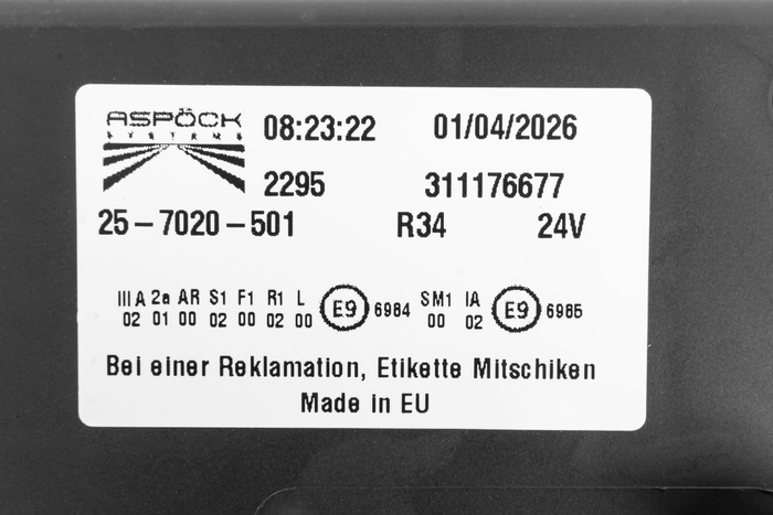 ASPÖCK EUROPOINT III LED bajonet baglygte 7PIN ASS2 med horn 7 funktioner venstre