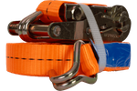Sæt med fire UNITRAILER 10m/25mm/1t orange transportbånd med strammer